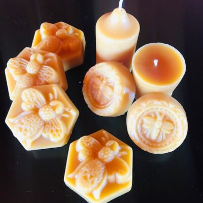 beeswax candles is one of many bees wax products available at Almosta Farm in Cove, Union County, Oregon near La Grande