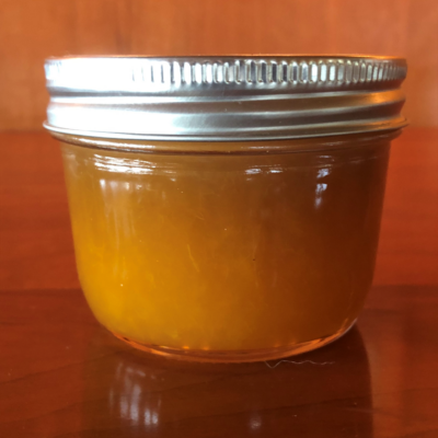 Peach jam is one of many jam and jelly products available at Almosta Farm in Cove